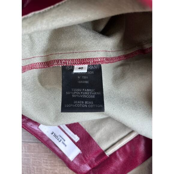 Isabel Marant Etoile Red Faux Leather Skirt Size 40/US8 - Picture 4 of 5